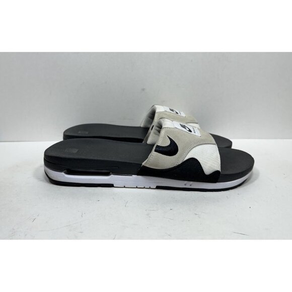Nike Air Max 1 Slide White Black Grey DH0295-102 Men’s Size 13 Sandals - Picture 1 of 7